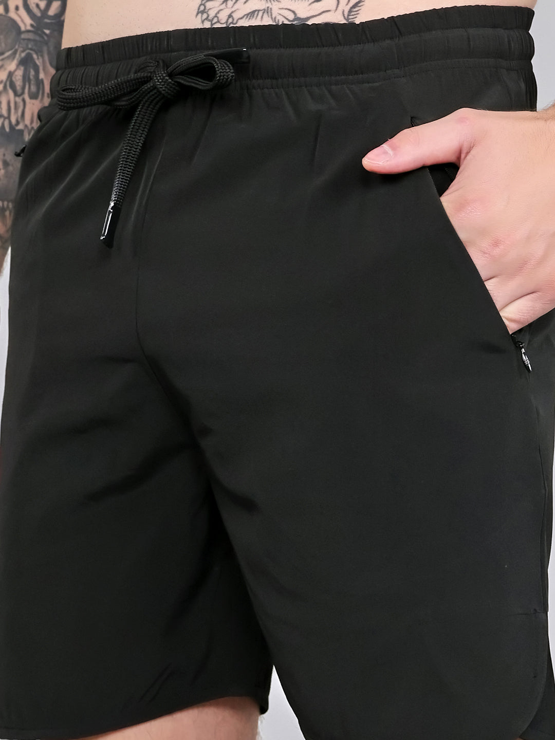 Rock.it Men Black Solid Regular Fit Shorts