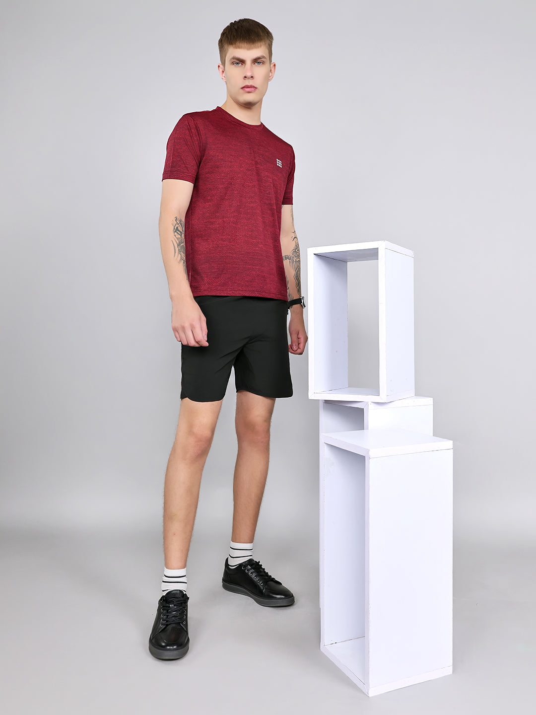 Rock.it Men Black Solid Regular Fit Shorts