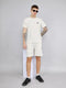 Rock.it Men Off White Self Design Round Neck Half Sleeve Cords Set