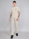 Rock.it Men Cream Solid Round Neck Half Sleeve Cords Set