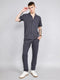 Rock.it Men Grey Solid Collar Half Sleeve Cords Set