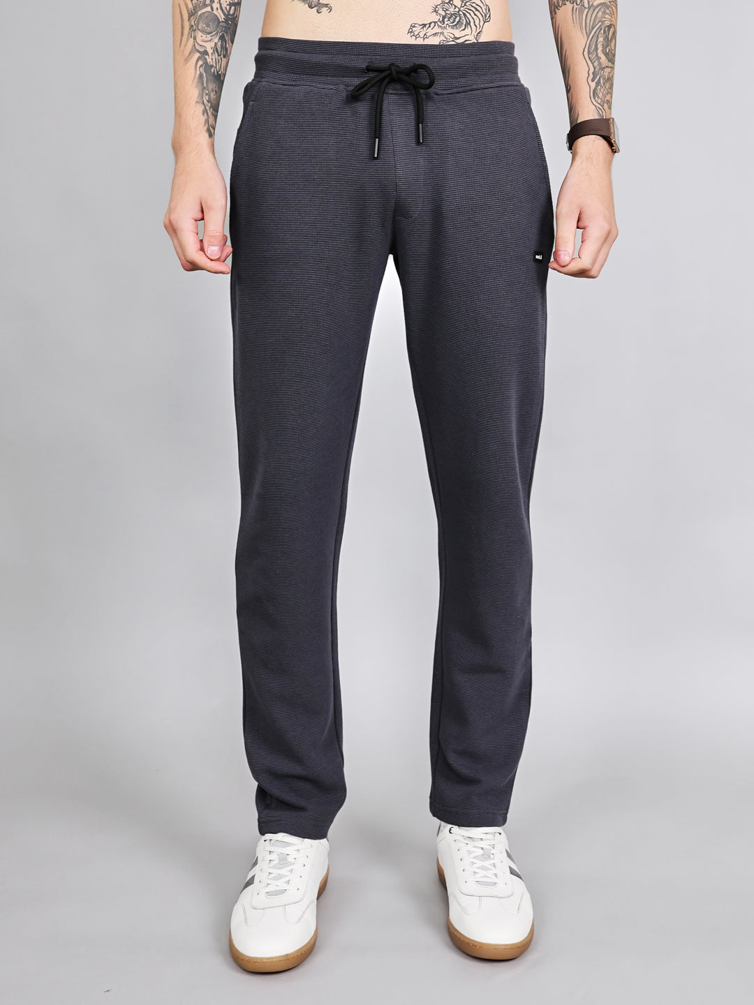 Rock.it Men Grey Solid Collar Half Sleeve Cords Set