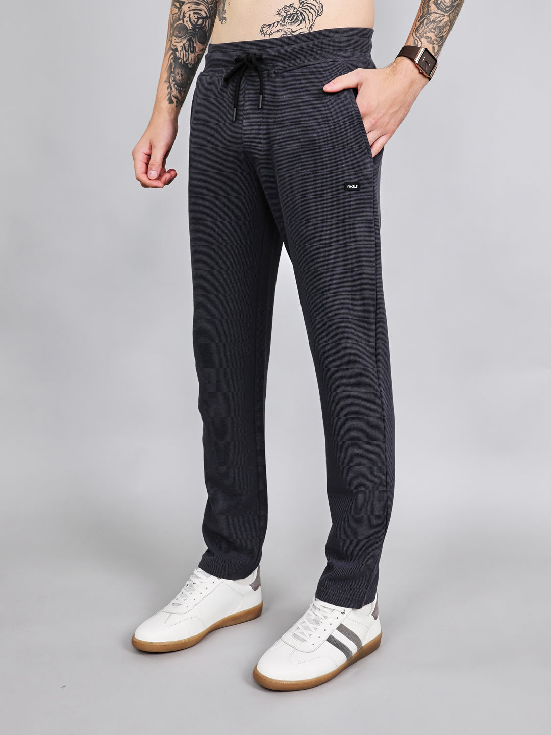 Rock.it Men Grey Solid Collar Half Sleeve Cords Set