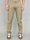 Rock.it Men Camel Brown Solid Slim Fit Cargo