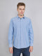 Rock.it Men Blue Solid Collar Full Sleeve Shirt