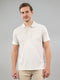 Men Off White Solid Polo Collar Half Sleeve T-Shirt