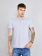 Men Sky Blue Plain Collar Half Sleeve T-Shirt