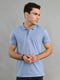 Men Blue Solid Collar Half Sleeve T-Shirt