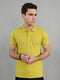 Men Yellow Solid Polo Collar Half Sleeve T-Shirt