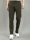 Men Olive Solid Regular Fit Lower