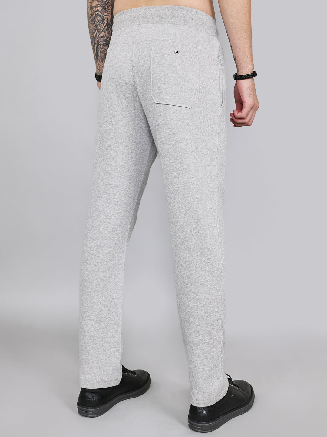 Men Grey Solid Regular Fit Lower