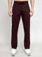 Men Maroon Solid Regular Fit Lower