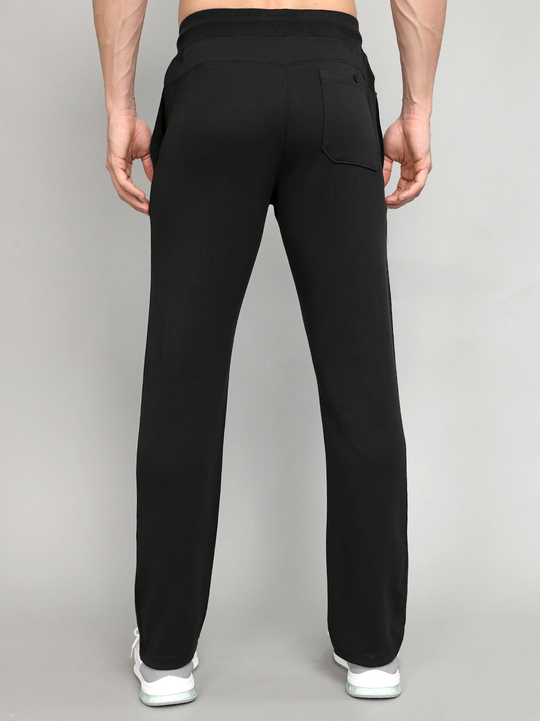 Men Black Solid Regular Fit Lower
