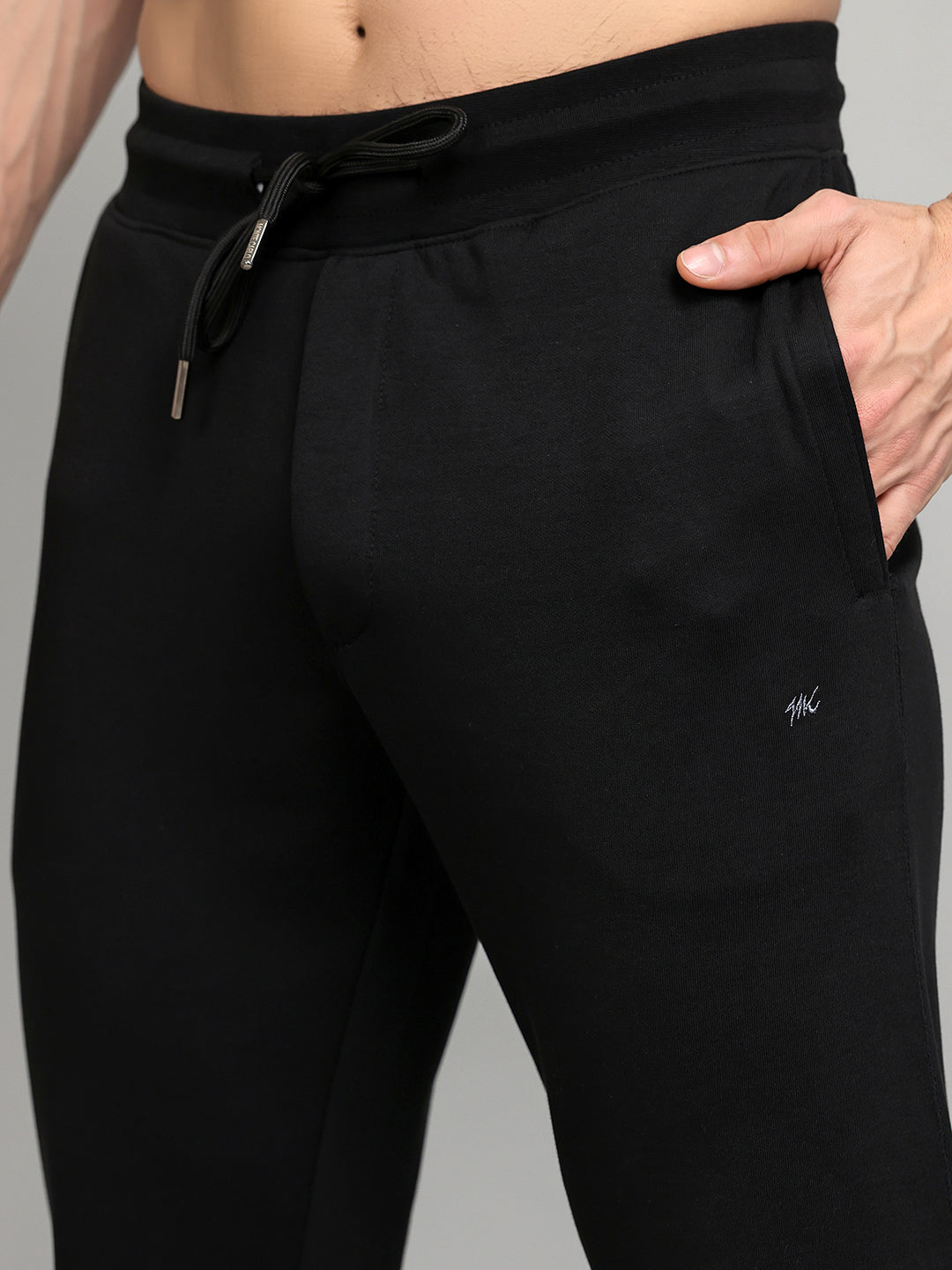 Men Black Solid Regular Fit Lower