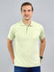 Men Lime Green Solid Polo Collar Half Sleeve T-Shirt
