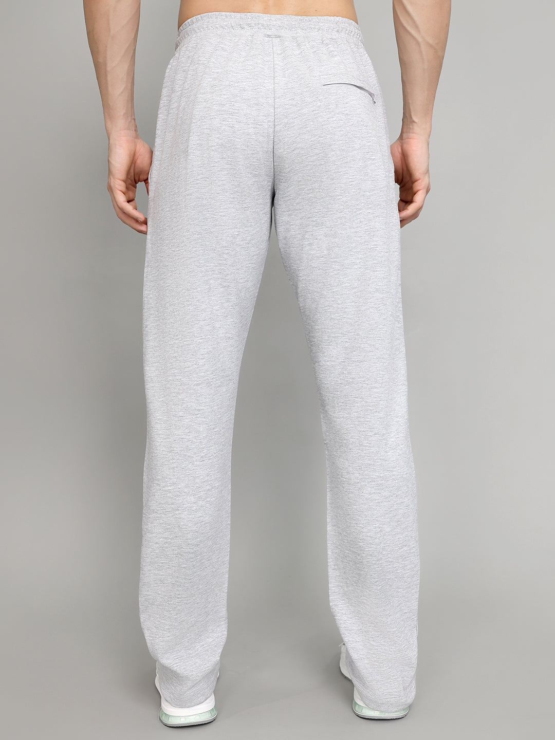 Men Light Grey Solid Regular Fit Lower