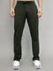 Men Olive Solid Regular Fit Lower