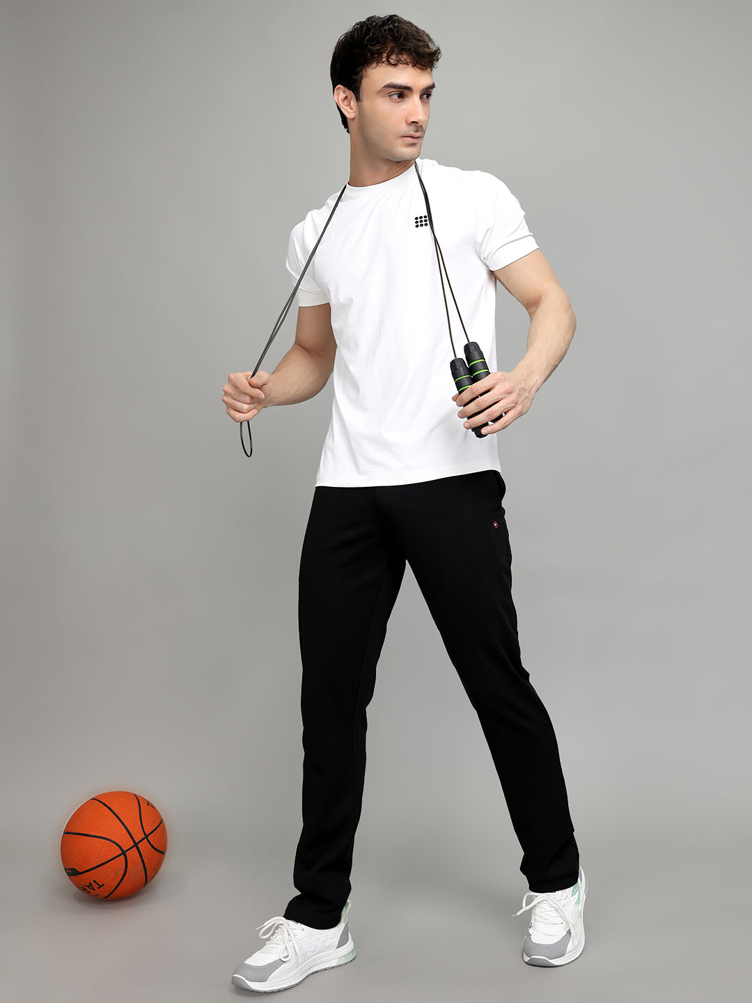 Men Black Solid Regular Fit Lower