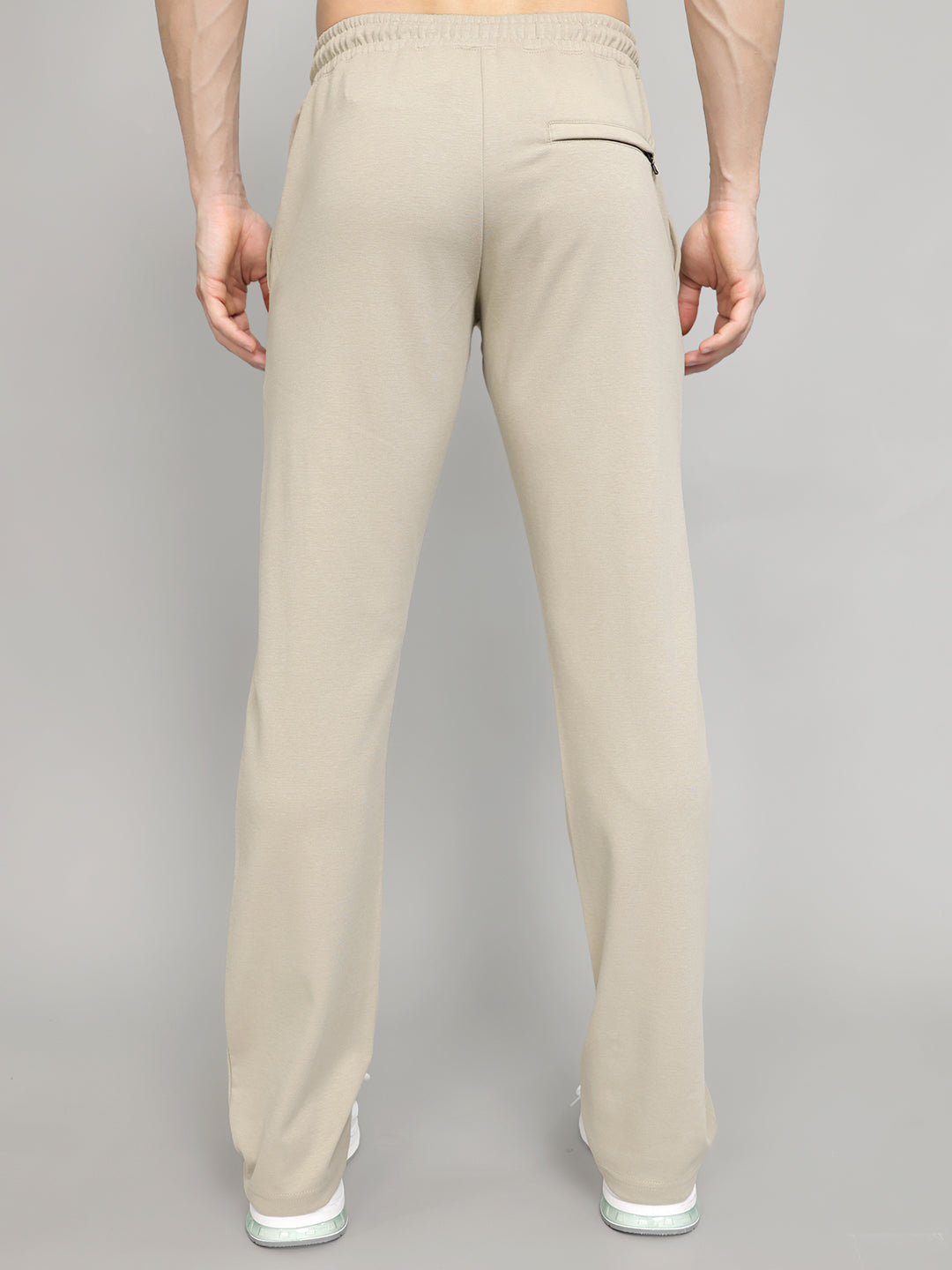 Men Beige Solid Regular Fit Lower