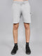 Men Light Grey Plain Regular Fit Bermuda