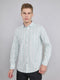 Men White Stripe Collar Full Sleeve Shirt