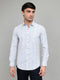 Men White Printed Collar Full Sleeve Shirt