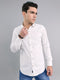 Men White Printed Collar Full Sleeve Shirt