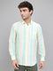Men Yellow Stripe Collar Full Sleeve Shirt