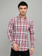 Men Red Check Collar Full Sleeve Shirt