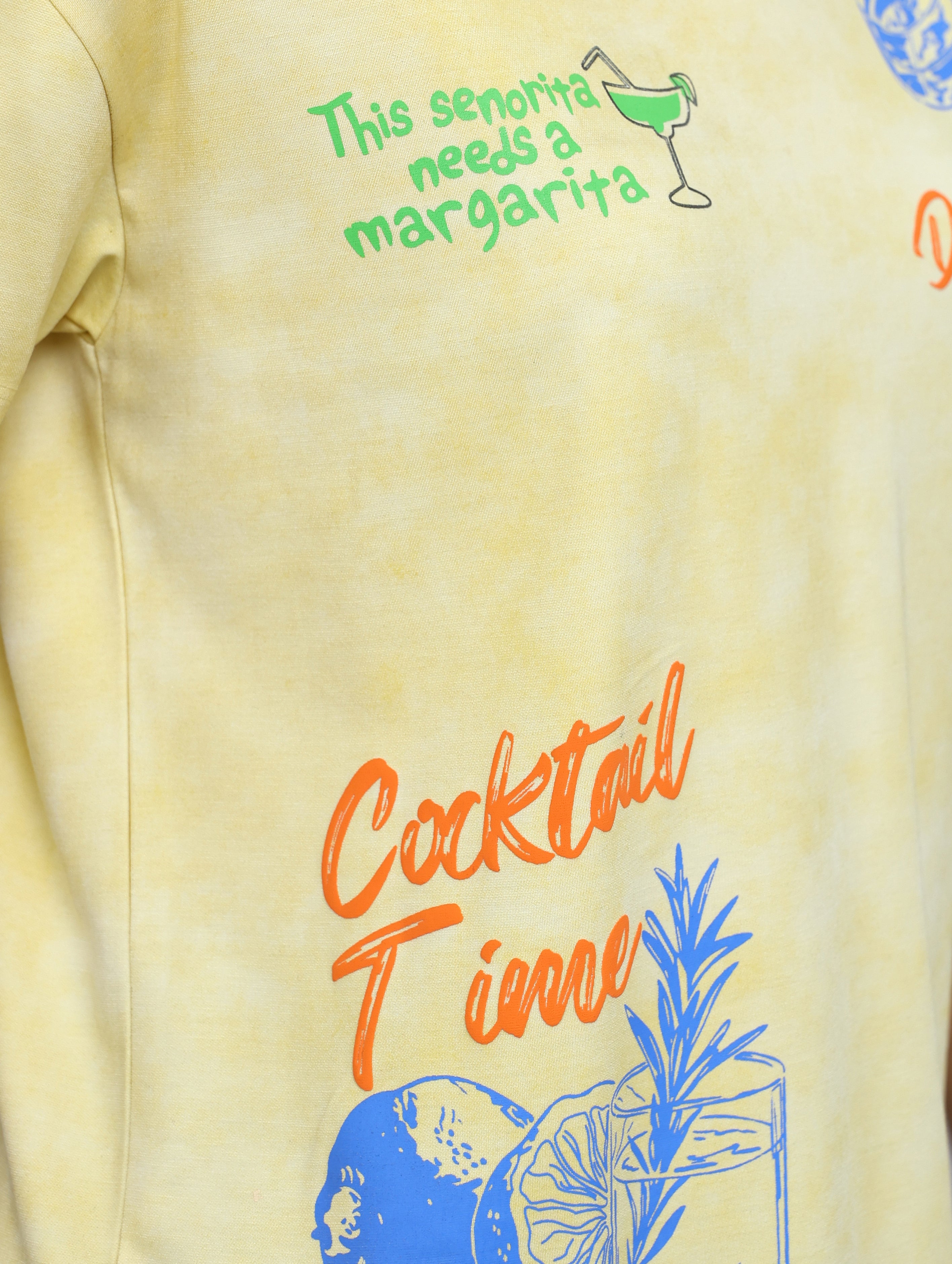 Women Yellow Printed Round Neck Half Sleeve Top