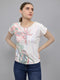 Women Multicolor Printed Round Neck Half Sleeve Top