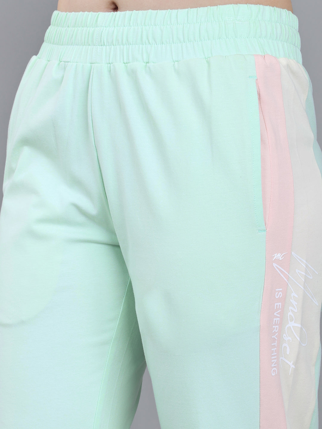 Women Sea Green Solid Regular Fit Lower