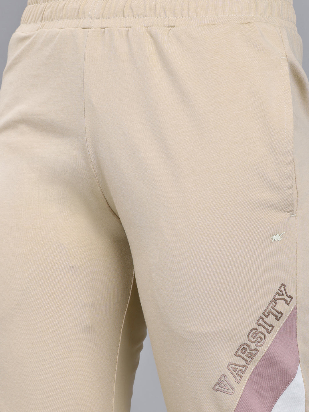 Women Beige Solid Regular Fit Lower