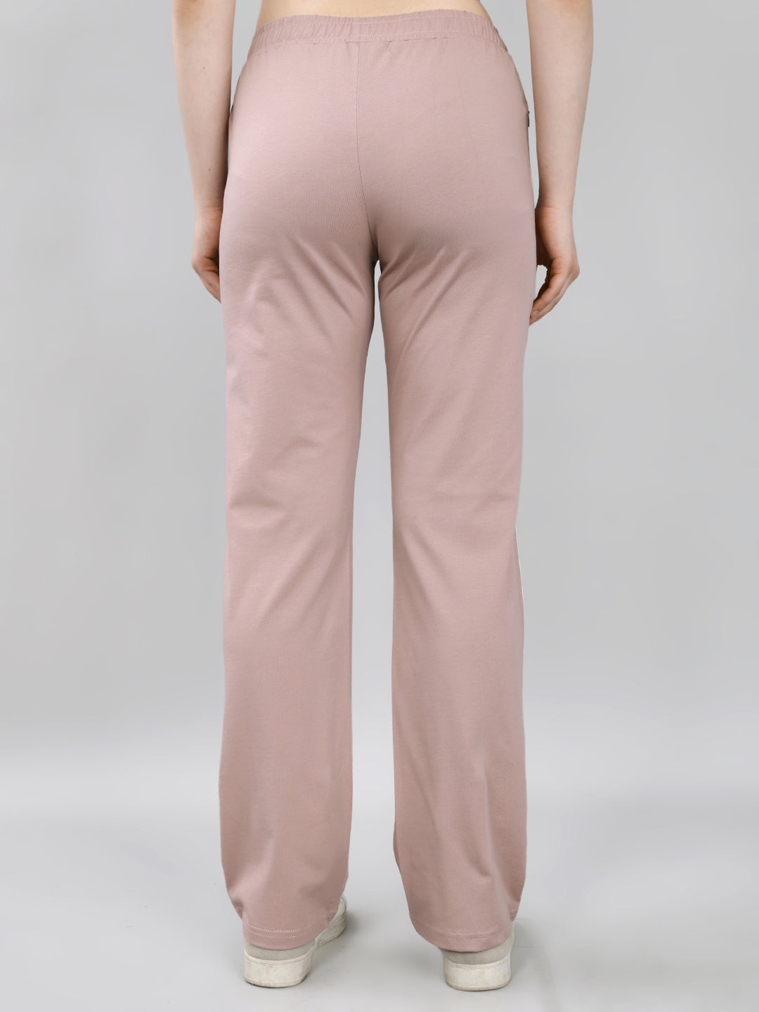 Women Mauve Solid Regular Fit Lower