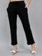 Women Black Solid Regular Fit Lower