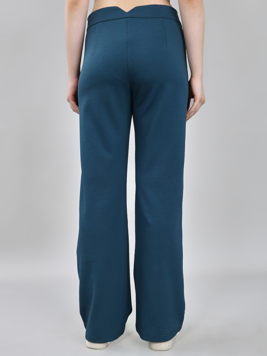 Women Teal Blue Solid Regular Fit Lower
