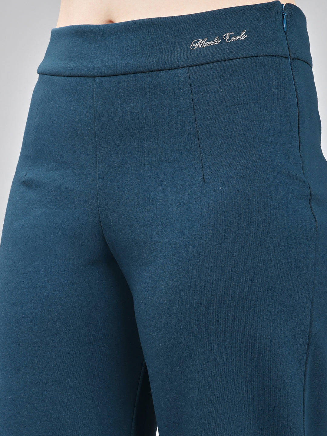 Women Teal Blue Solid Regular Fit Lower