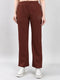 Women Rust Solid Regular Fit Lower