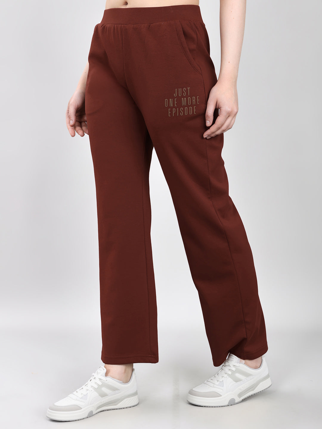 Women Rust Solid Regular Fit Lower