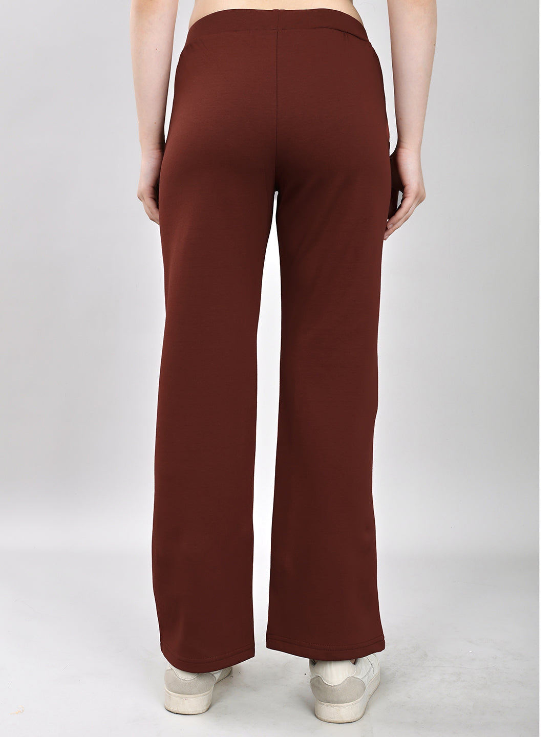 Women Rust Solid Regular Fit Lower