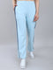 Women Sky Blue Solid Regular Fit Lower