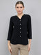 Women Black Solid Fashion Neck Top