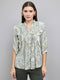 Women Beige Printed V Neck Top