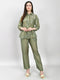 Women Green Printed Collar Half Sleeve Cords Set