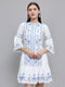 Women White Embroidered Henley Neck Tunic