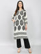 Women Black Printed V Neck Kurti