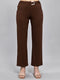 Women Brown Solid Regular Fit Jegging