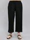 Women Black Solid Regular Fit Palazzo