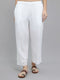Women White Solid Regular Fit Palazzo