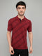 Men Maroon Printed Collar Half Sleeve T-Shirt
